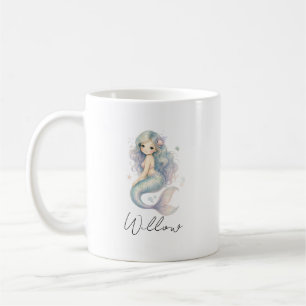 Café Caneca de Mermaid Oceano Nome Personalizado