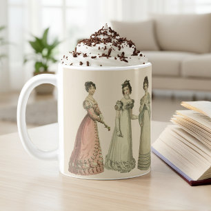 Café Caneca de Moda Regency para Fãs de Jane Austen