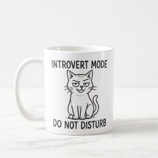 Café Caneca de Modo Introvertido de Gato Engraçado Não 
