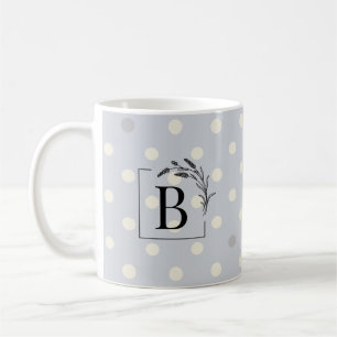 Café Caneca de Monograma de Bolinhas Elegantes – Favor 