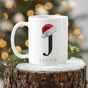 Café Caneca de Monograma de Natal