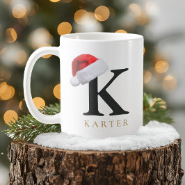 Café Caneca de Monograma de Natal