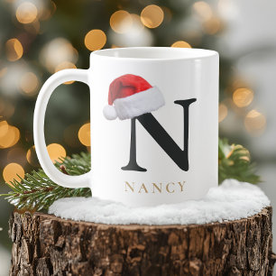 Café Caneca de Monograma de Natal