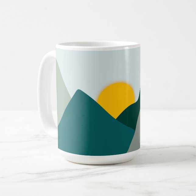 Café Caneca de Montanha Boho Verde (Frente Esquerda)