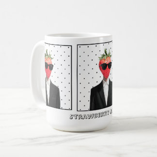 Café Caneca de Morango Fofo com Óculos de Sol