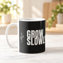 Caneca de Motivação para Planta Minimalista Cresça