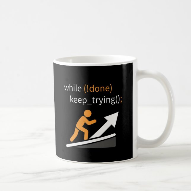 Café Caneca de Motivação para Programadores “Continue E (Direita)