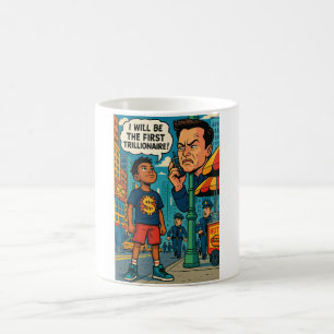 Café Caneca de Motivação Retro Pop Art Magnata do Futur