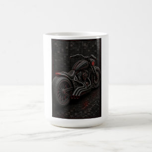 Café Caneca de Moto Customizada Black Inferno Mosaic