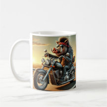 Caneca de Moto Road Hog | Porco Motociclista em Ch