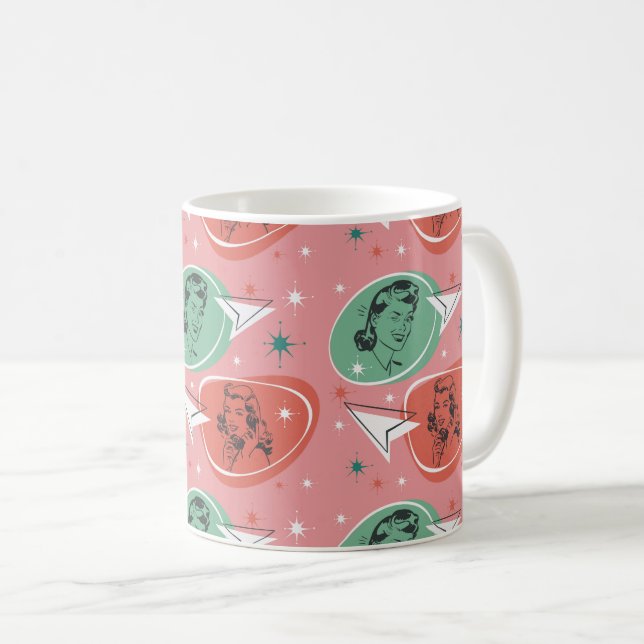 Café Caneca de Mulheres Retro Kitsch (Frente Esquerda)
