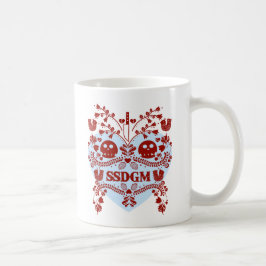 Café Caneca de Murderino. Vermelho/azul