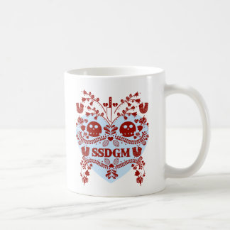 Café Caneca de Murderino. Vermelho/azul