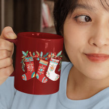 Caneca de Natal Alegre Boho Moderna