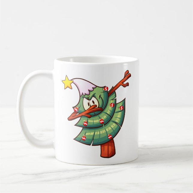 Café Caneca de Natal Árvore de Natal com Brilho Líquido (Esquerda)