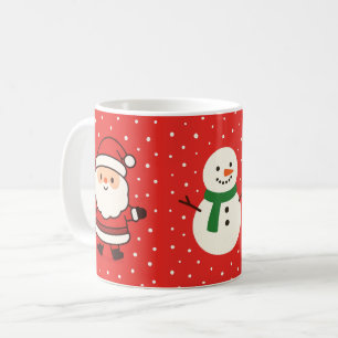 Café Caneca de Natal, Árvore e Boneco de Neve