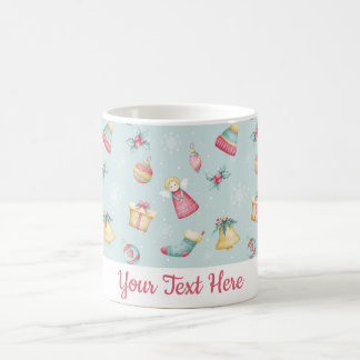 Café Caneca de Natal Azul Claro Personalizada