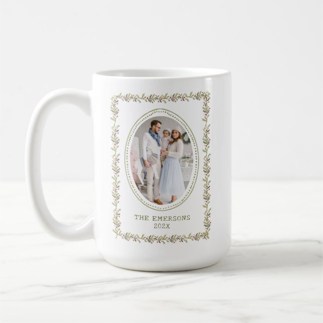 Café Caneca de Natal Botânica Verde Rústica (Esquerda)