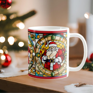Café Caneca de Natal com Arte em Vidro Pintado do Papai