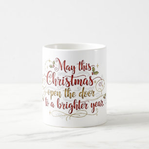 Café Caneca de Natal com Letreiro de Boas Festas Elegan