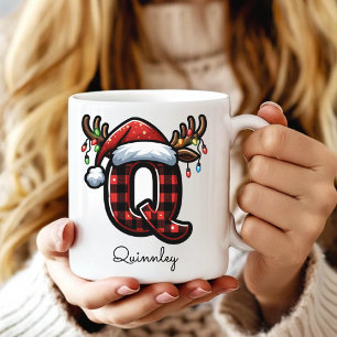 Café Caneca de Natal com Monograma Personalizado de Pre