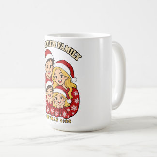 Café Caneca de Natal com Nome da Família Personalizado