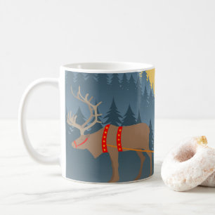 Café Caneca de Natal com Reindeer, Lapland e Sleigh