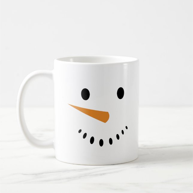 Café Caneca de Natal com Rosto de Boneco de Neve Fofo (Esquerda)