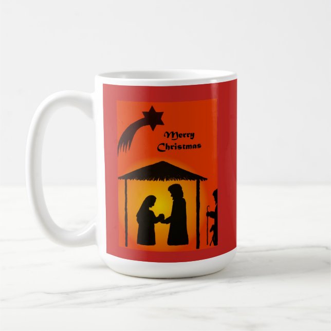 Café Caneca de Natal com Silhouette de Natal (Esquerda)