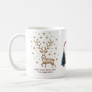 Café Caneca de Natal Coração Alegre Mente Alegre Mini