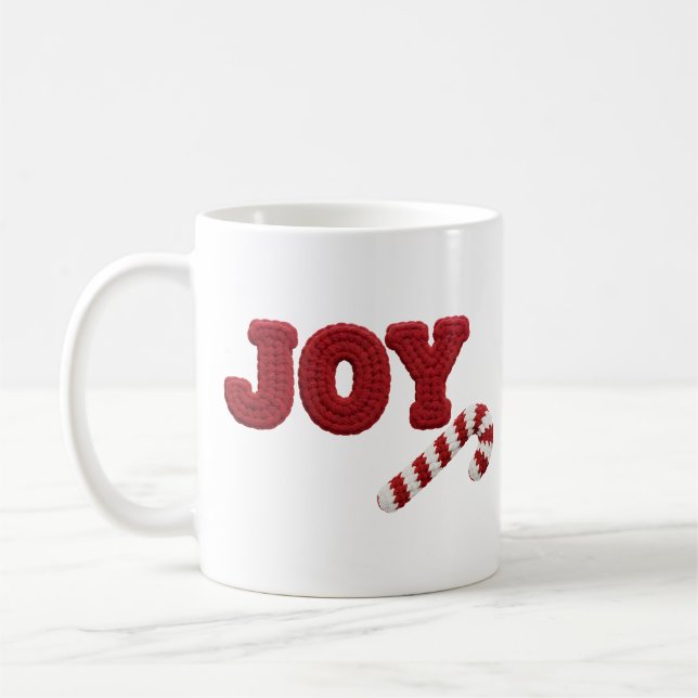 Café Caneca de Natal Crochê Joy Candy Cane (Esquerda)