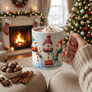 Café Caneca de Natal da Família do Boneco de Neve Festi