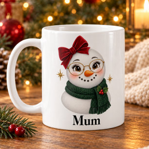 Café Caneca de Natal da Mamãe Snowgirl Personalizada