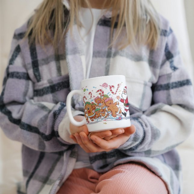 Café Caneca de Natal Dança do Papai Noel e Biscoito (Criador carregado)