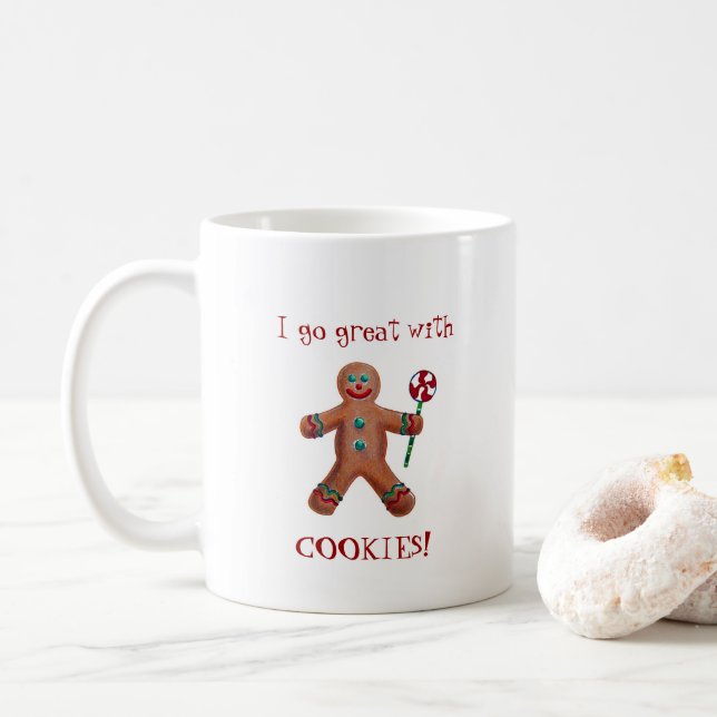 Café Caneca de Natal de Biscoito Humorística (Com Donut)