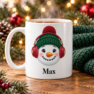 Café Caneca de Natal de Boneco de Neve Amante de Música