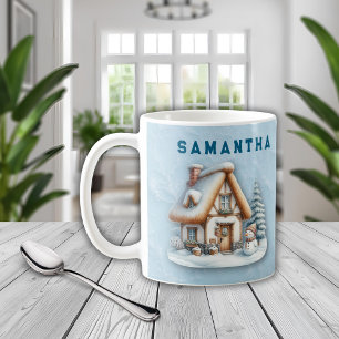 Café Caneca de Natal de Boneco de Neve Personalizada co