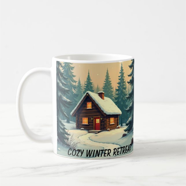 Café Caneca de Natal de Cabana Rústica (Esquerda)
