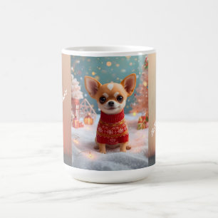 Café Caneca de Natal de Chihuahua Fofo Presente de Fé