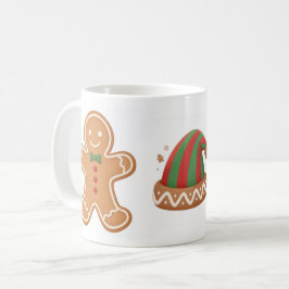 Café Caneca de Natal de Gengibre e Chapéu de Elfo Festi