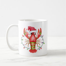 Café Caneca de Natal de Lagosta Festiva com Chapéu de P