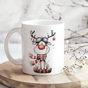 Café Caneca de Natal de Renas Engraçadas – Oh Rena!