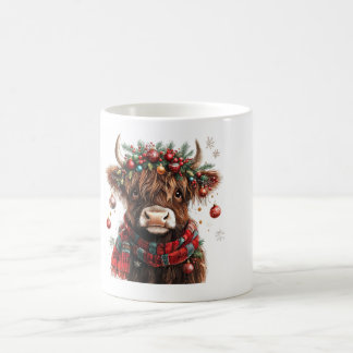 Café Caneca de Natal de Vaca das Terras Altas Cozy Féri