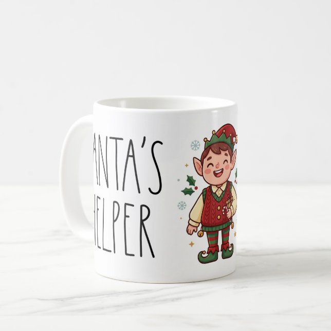 Café Caneca de Natal do Ajudante do Papai Noel (Frente Esquerda)