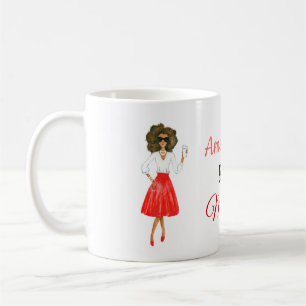 Café Caneca de Natal do Chefe da Mulher Americana Afric