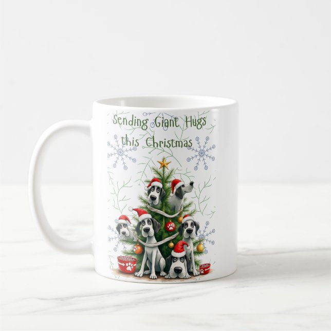 Café Caneca de Natal do Dogue Alemão (Esquerda)