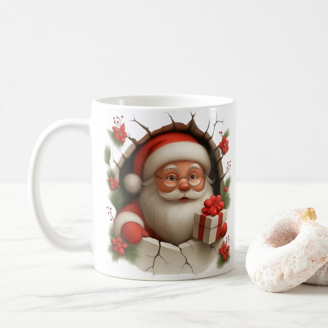 Café Caneca de Natal do Papai Noel Breakthrough (Com Donut)