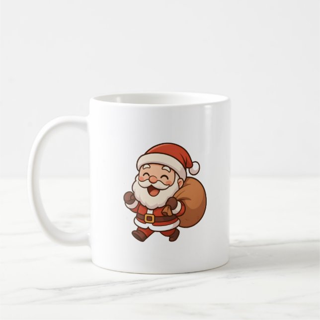 Café Caneca de Natal do Papai Noel Fofo (Esquerda)