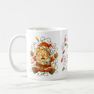 Café Caneca de Natal do Papai Noel Preso Engraçado