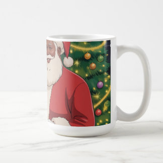 Café Caneca de Natal do Papai Noel Preto e da Sra. Clau